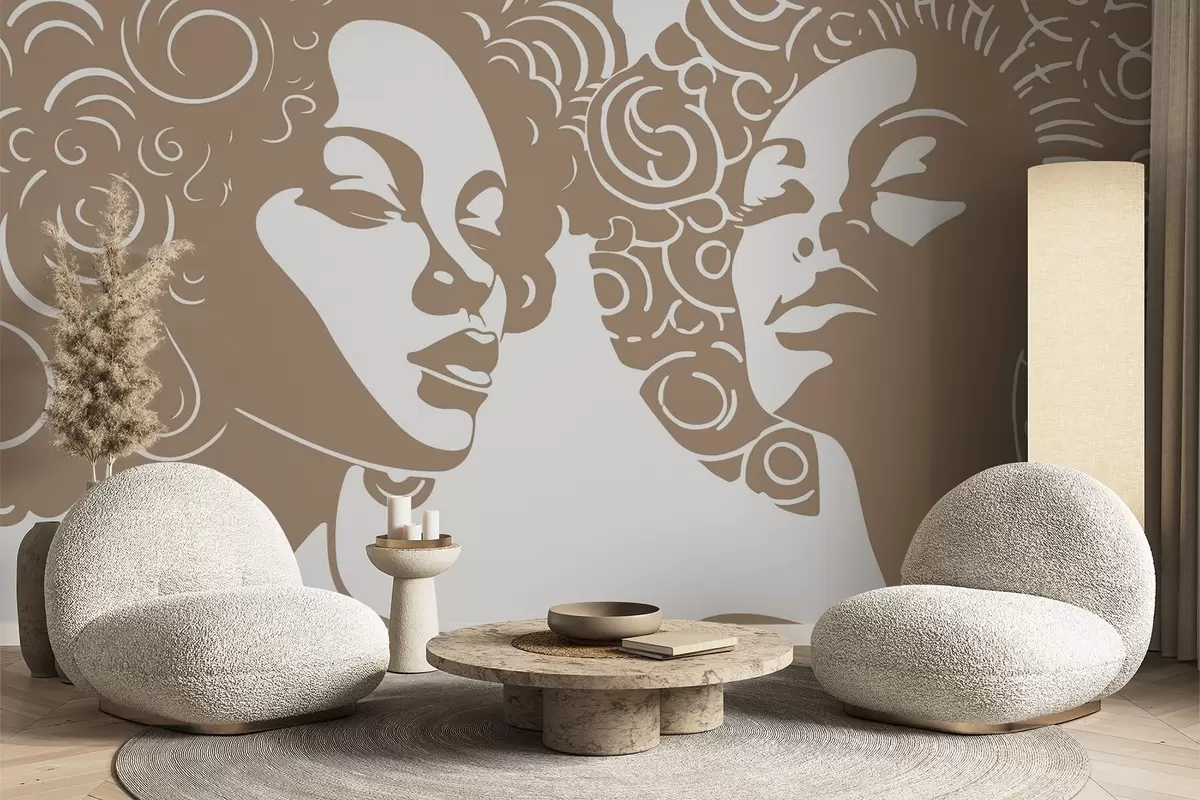 Fototapet Två flickor w04688