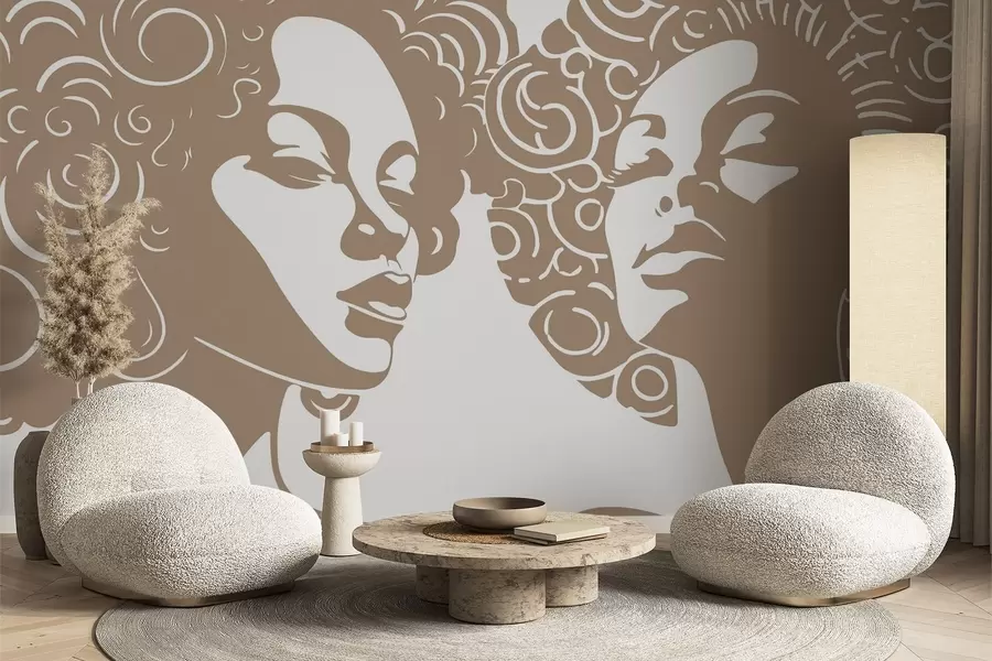 Fototapet Två flickor w04688