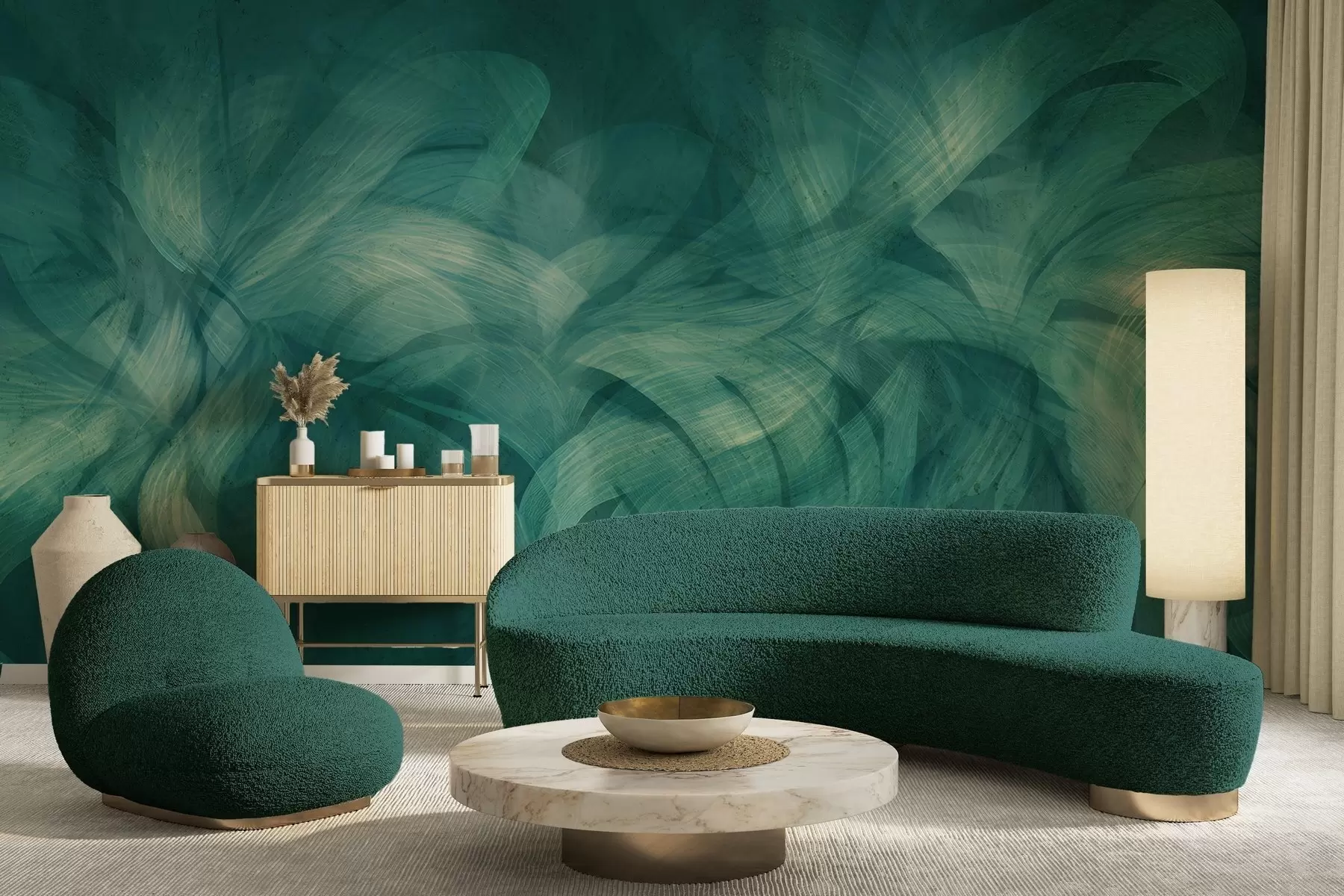 Fototapet Abstrakta vågor på en betongvägg w04668