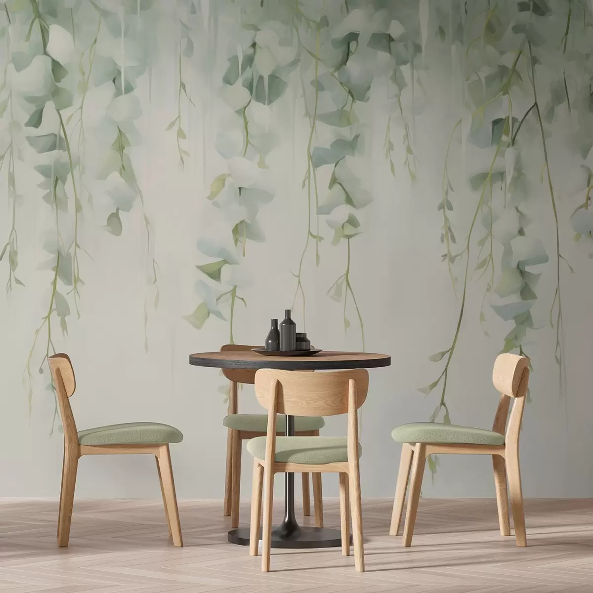 Fototapet Hängande grenar med löv w04722