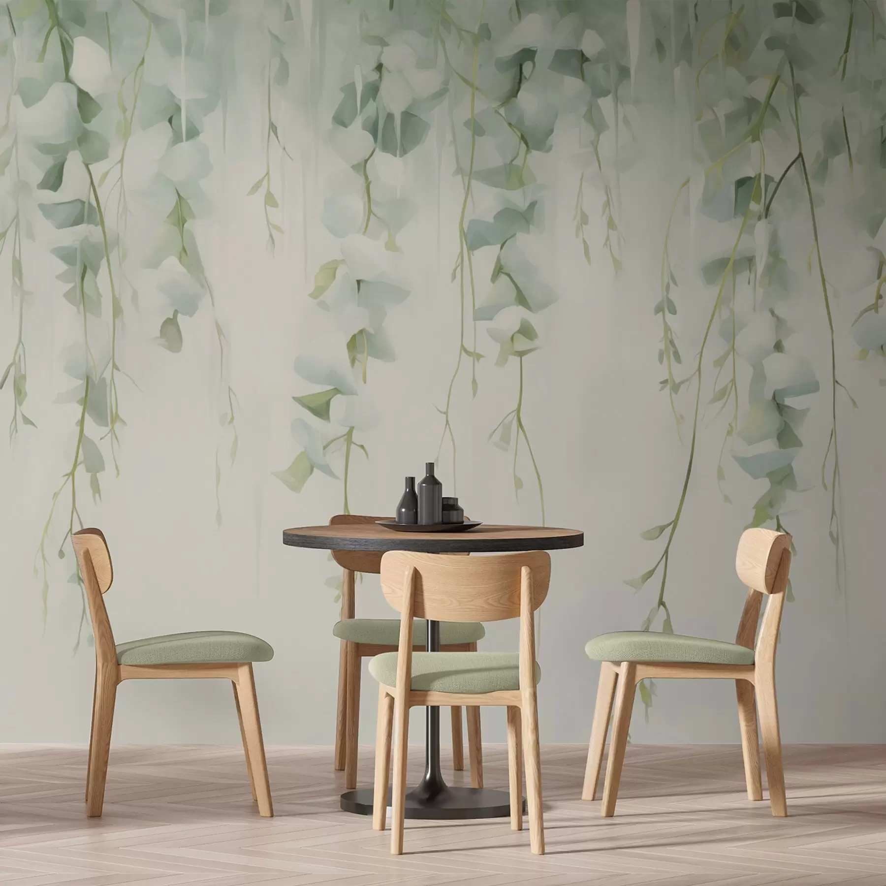 Fototapet Hängande grenar med löv w04722