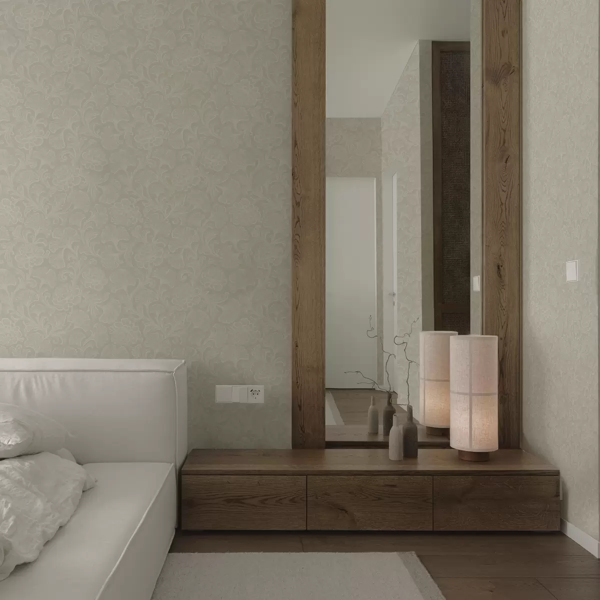 Bakgrund Ljusmönster med ginkgo och pioner a00700