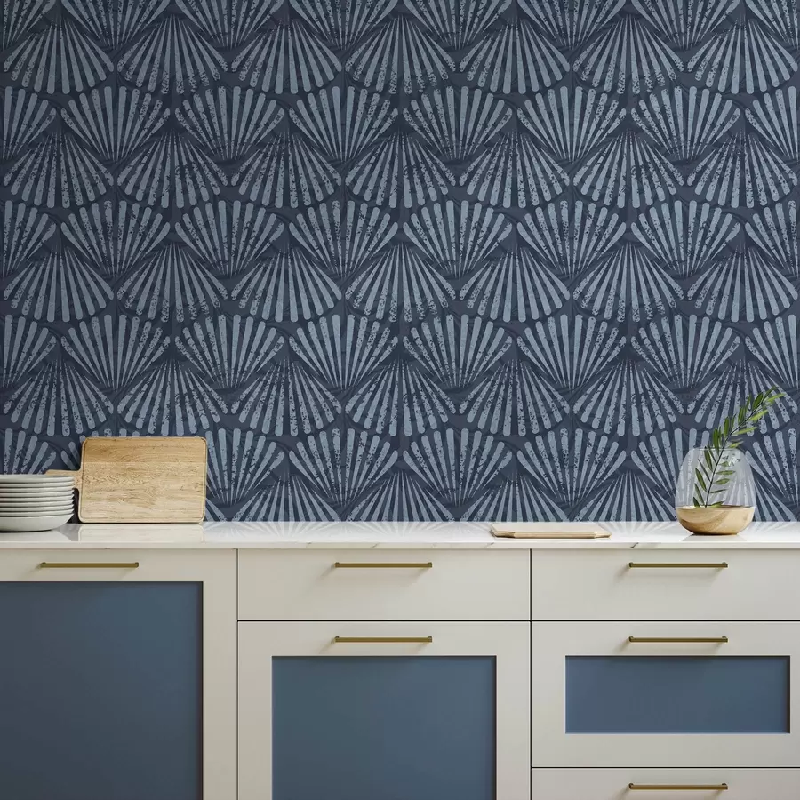 Fototapet Abstrakta strålar i blå nyanser, dynamiskt motiv a00710