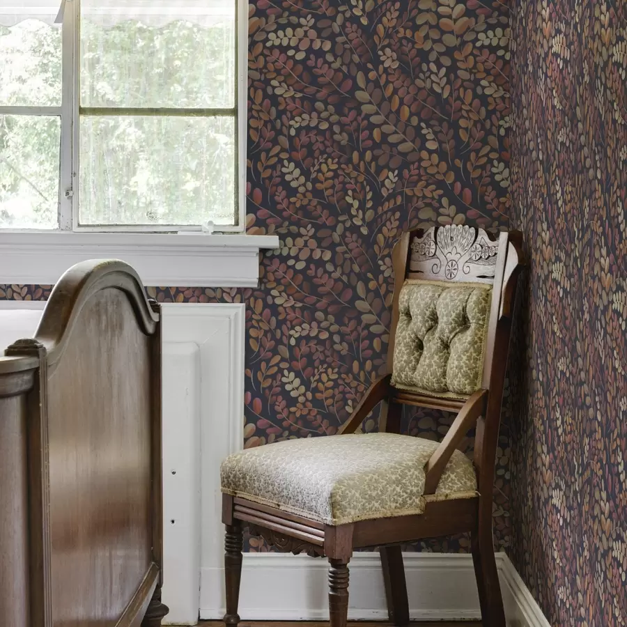 Fototapet Höstlöv i varma orange-rosa toner a00799v2