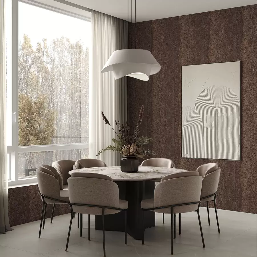 Fototapet Vågigt abstrakt mönster i varma bruna toner a00804v1