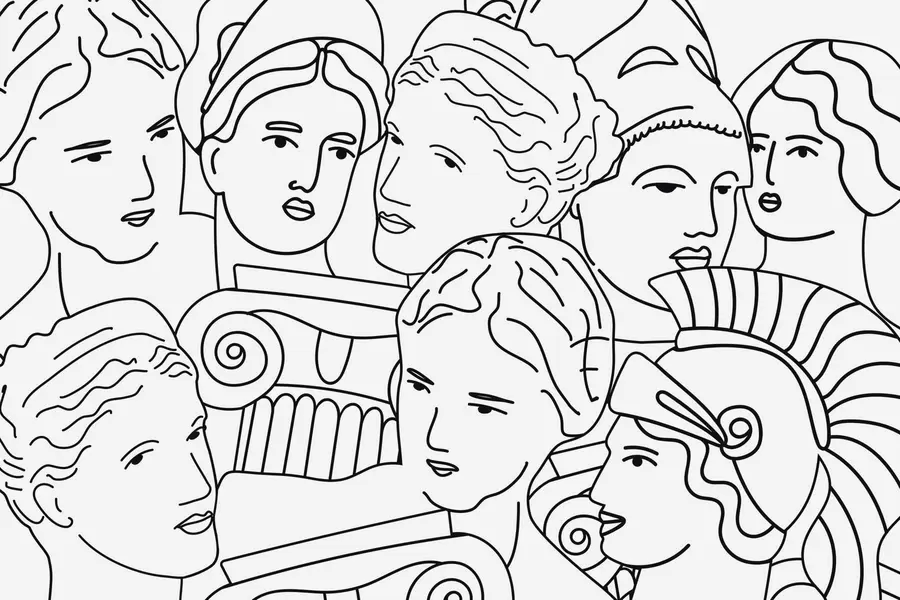 Fototapet Forntida ansikten w04728