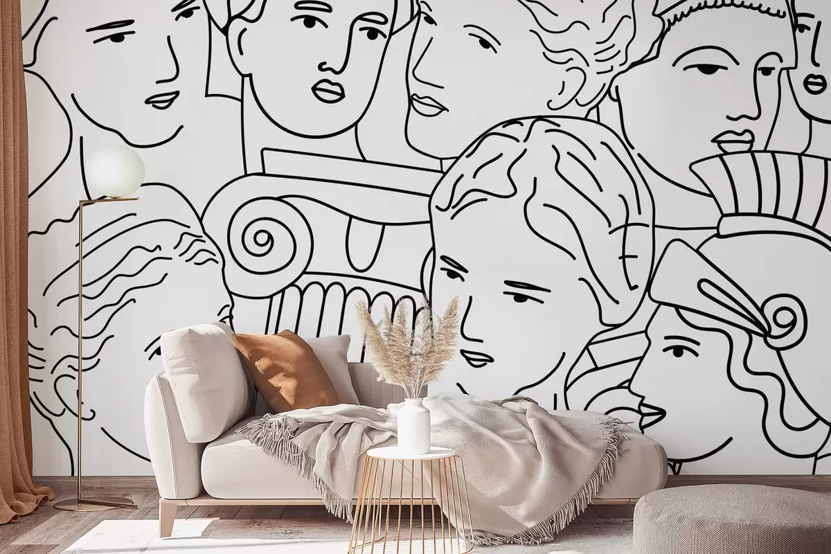 Fototapet Forntida ansikten w04728