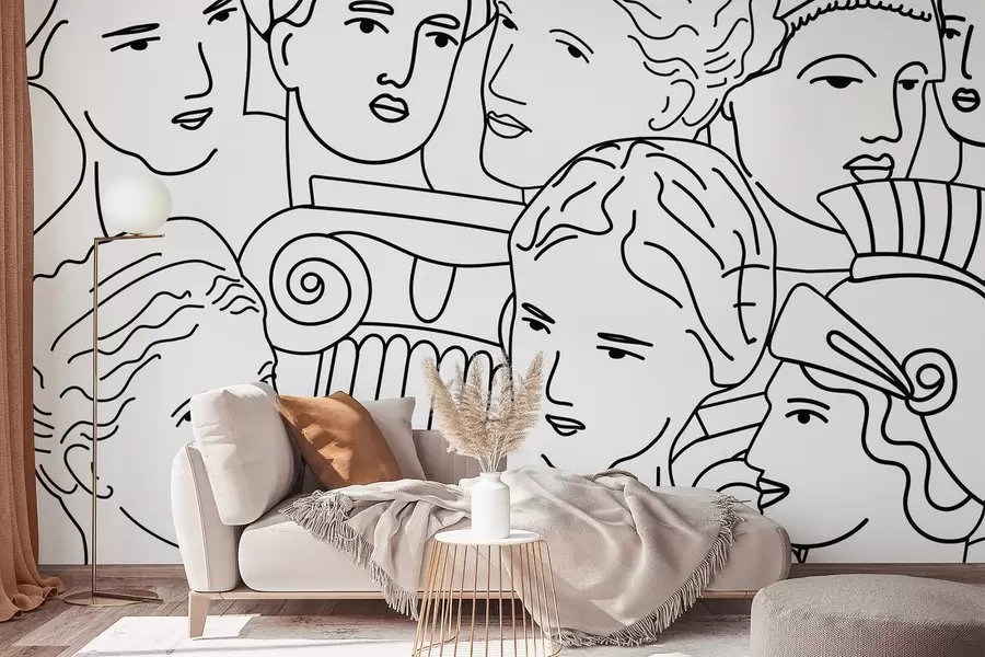 Fototapet Forntida ansikten w04728