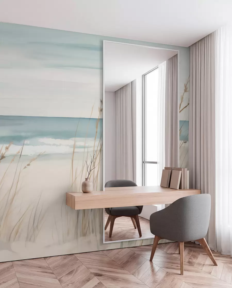 Fototapet Mjuka gräs vid havet w04737