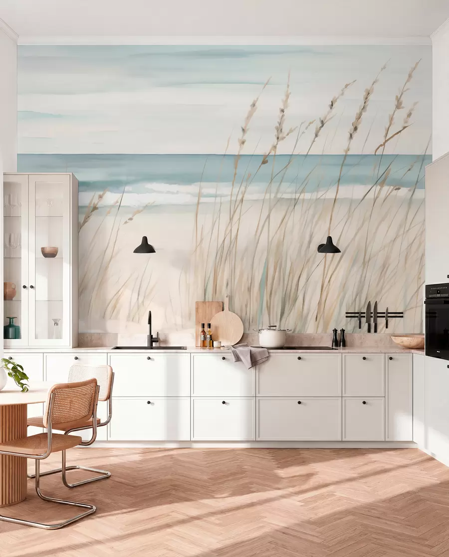 Fototapet Mjuka gräs vid havet w04737