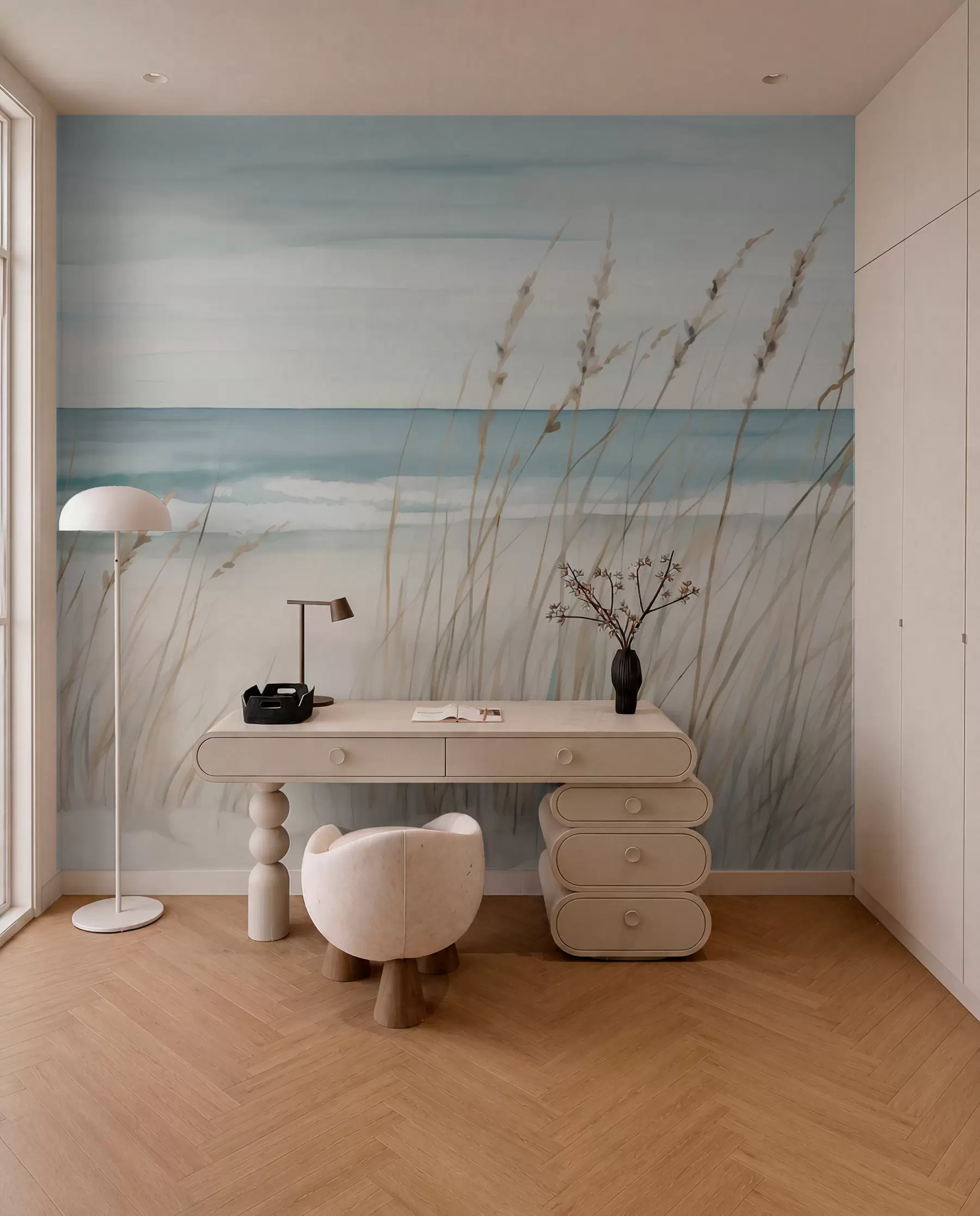 Fototapet Mjuka gräs vid havet w04737