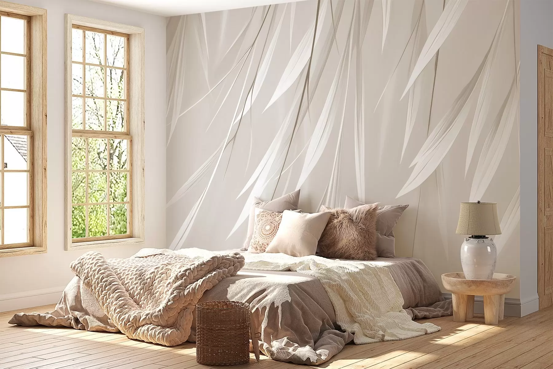 Fototapet Hängande tunna blad w04703