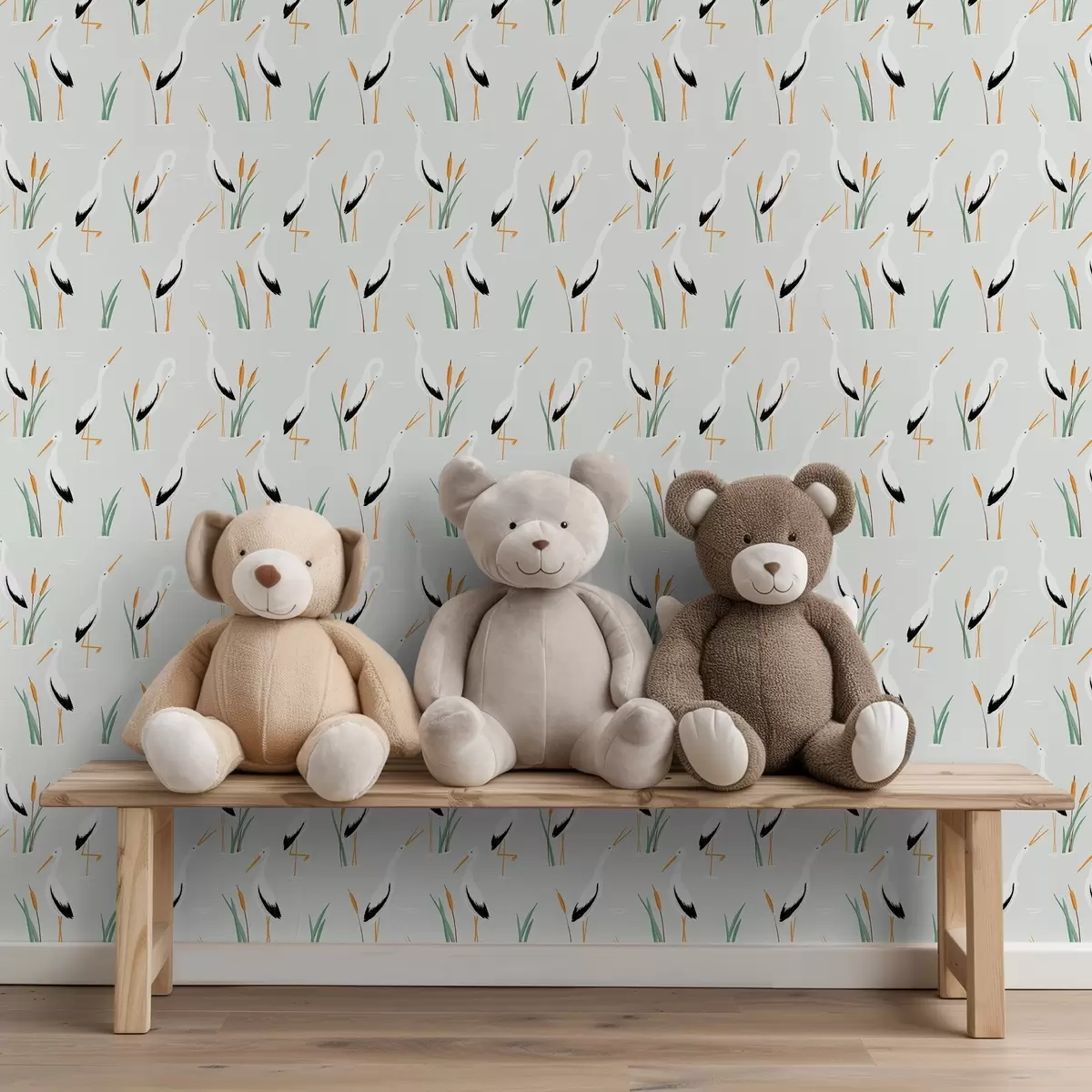 Bakgrund Hägrar bland vass på en ljus bakgrund a00650v2