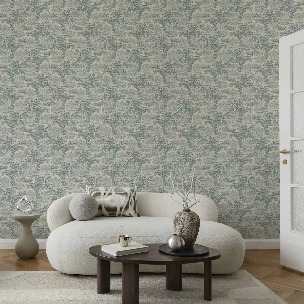 Bakgrund Monokrom hjortscen i skogen a00748