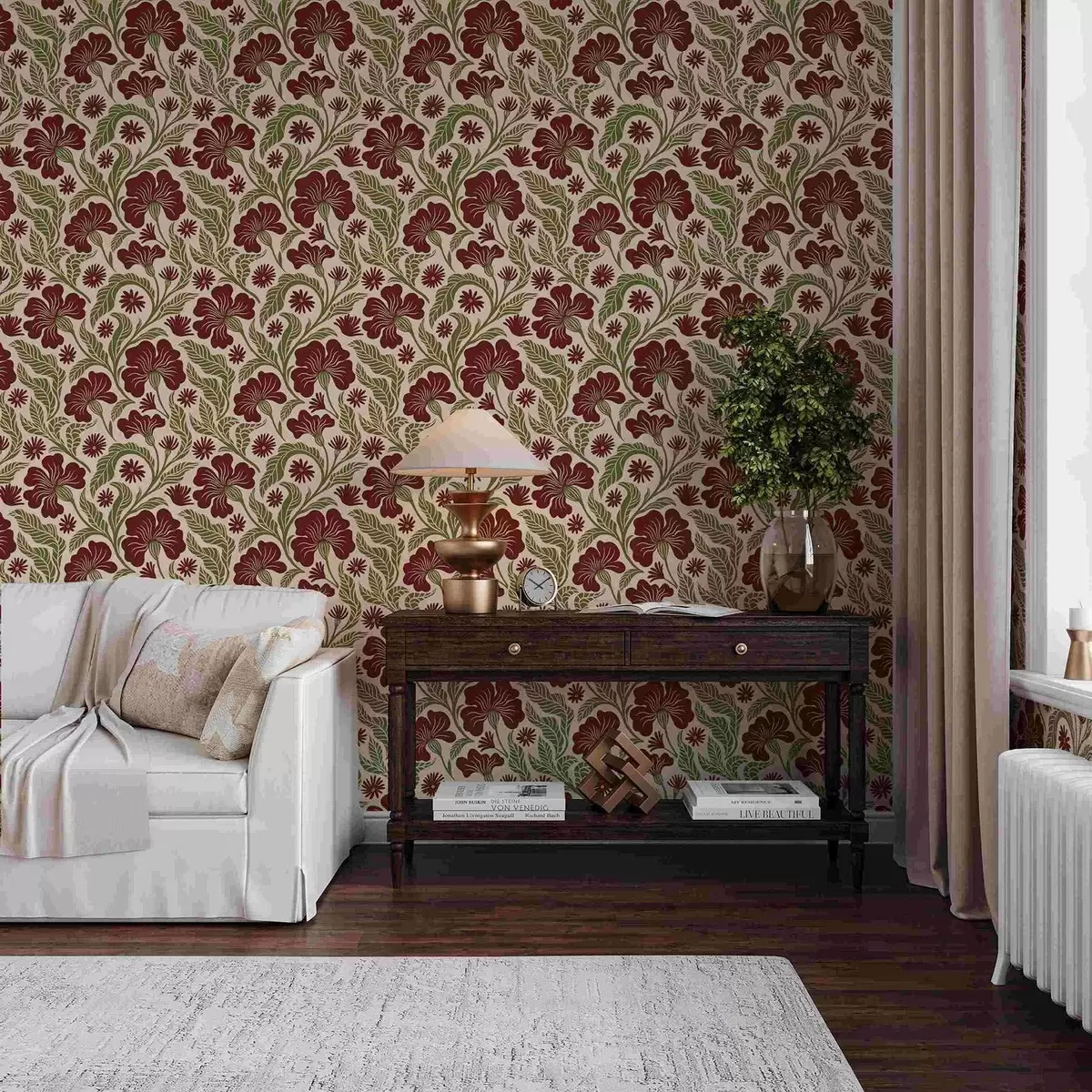 Bakgrund Bourgognefärgade blommor med gröna blad på ljus bakgrund a00761