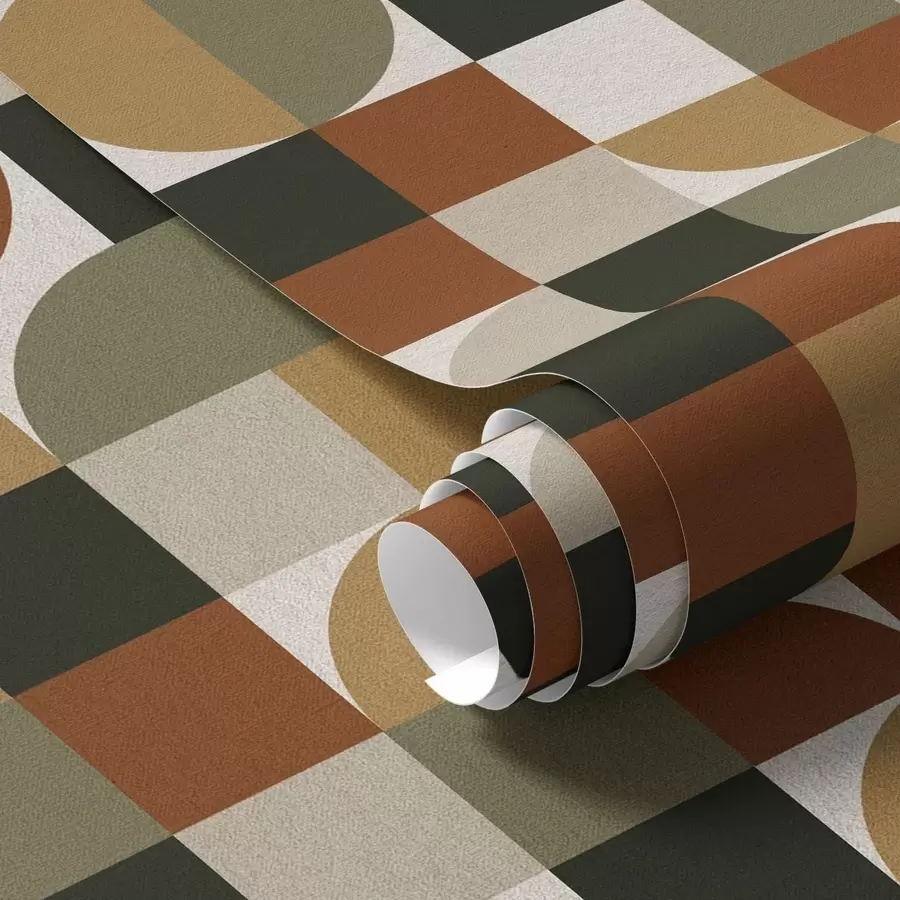 Fototapet Modulär geometri i varma jordnära toner a00770
