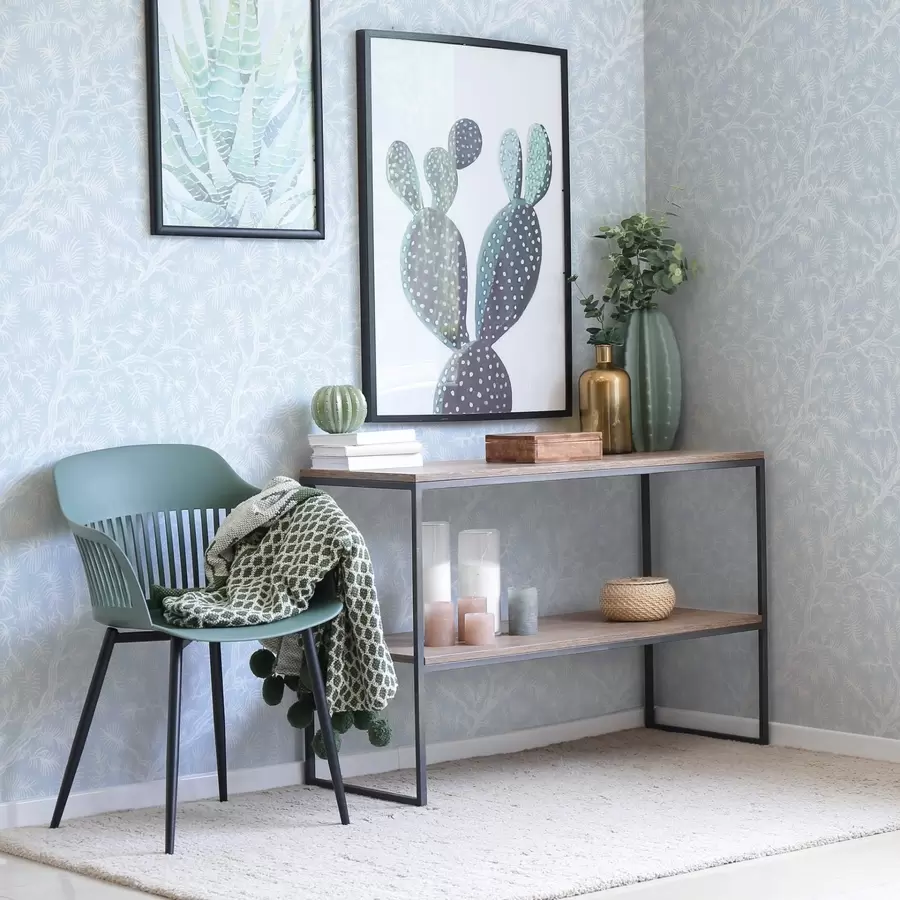 Fototapet Ljusfärgade tallgrenar på blå bakgrund a00838