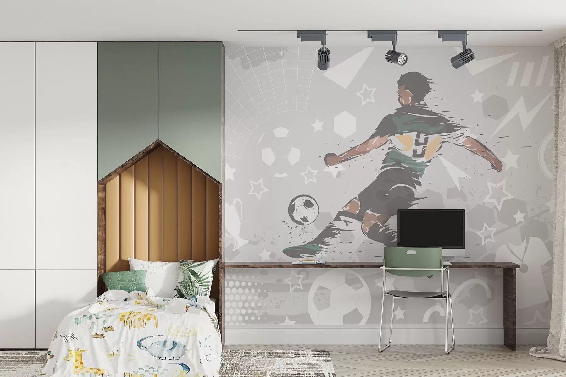 Fototapet Fotbollsspelare, sport w04763