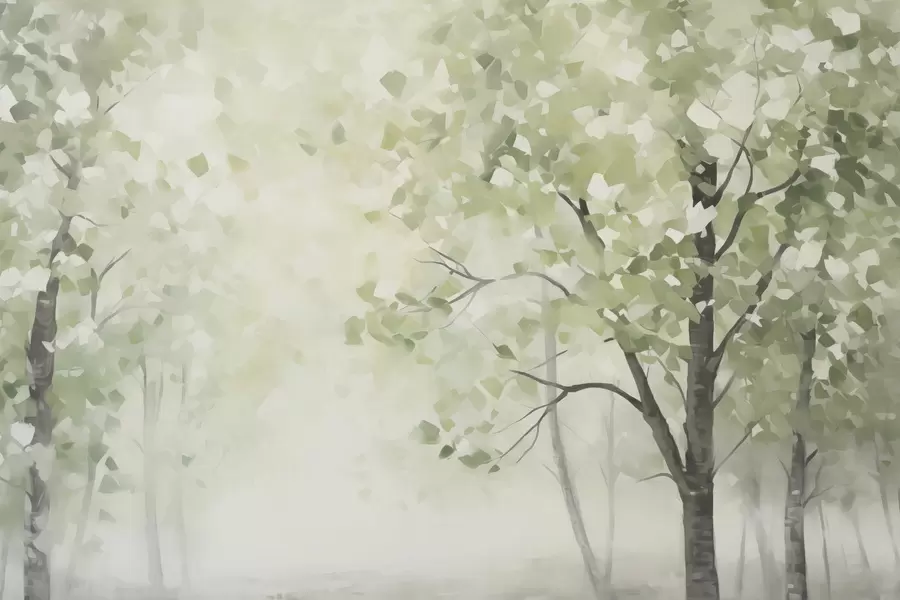 Fototapet Abstrakta träd imitation av målning w04781