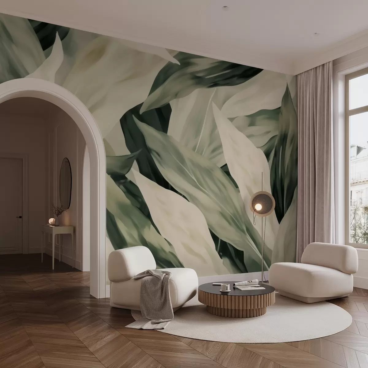 Fototapet Målade löv w04799