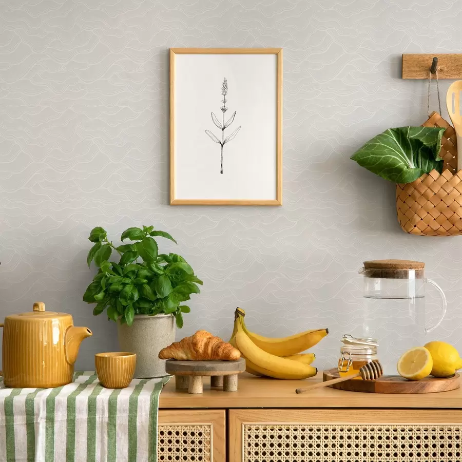 Fototapet Ljusvågor, nästan vit relief, minimal a00682v2