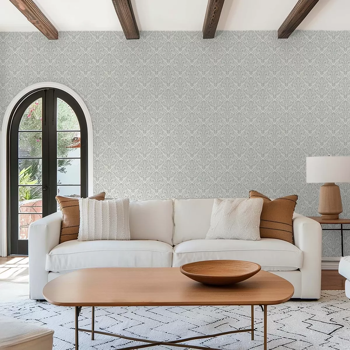 Bakgrund Spetsiga skott på krämvit med turkos kontur a00815v4