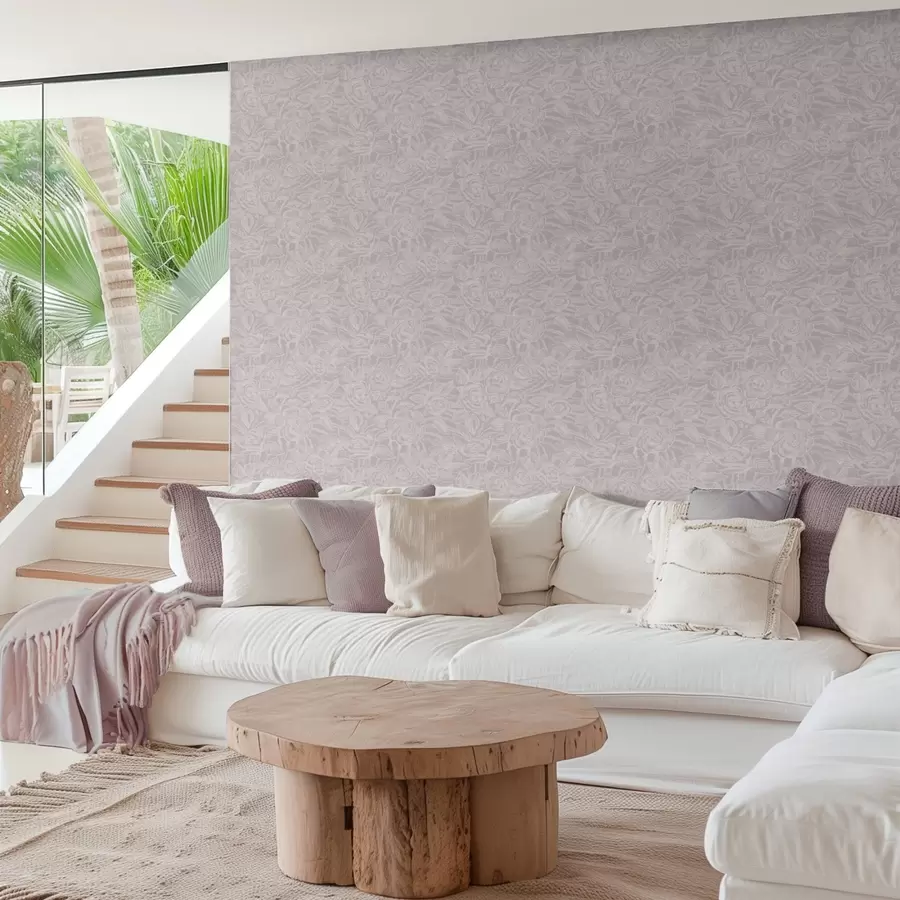 Fototapet Graverade rosor på ljusgrått a00841v1