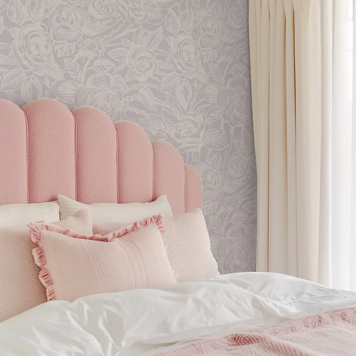 Bakgrund Graverade rosor på ljusgrått a00841v1