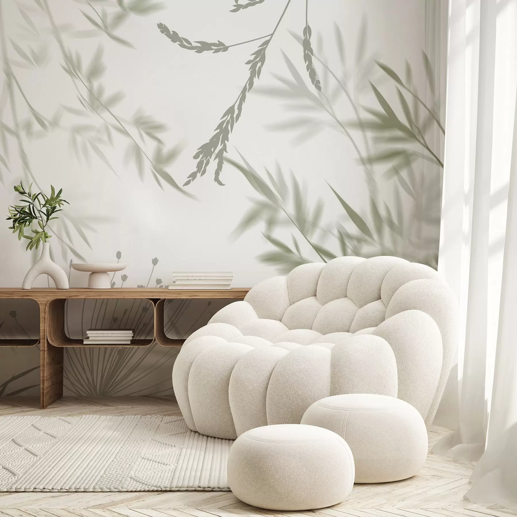 Fototapet Lövverkets silhuetter w04850