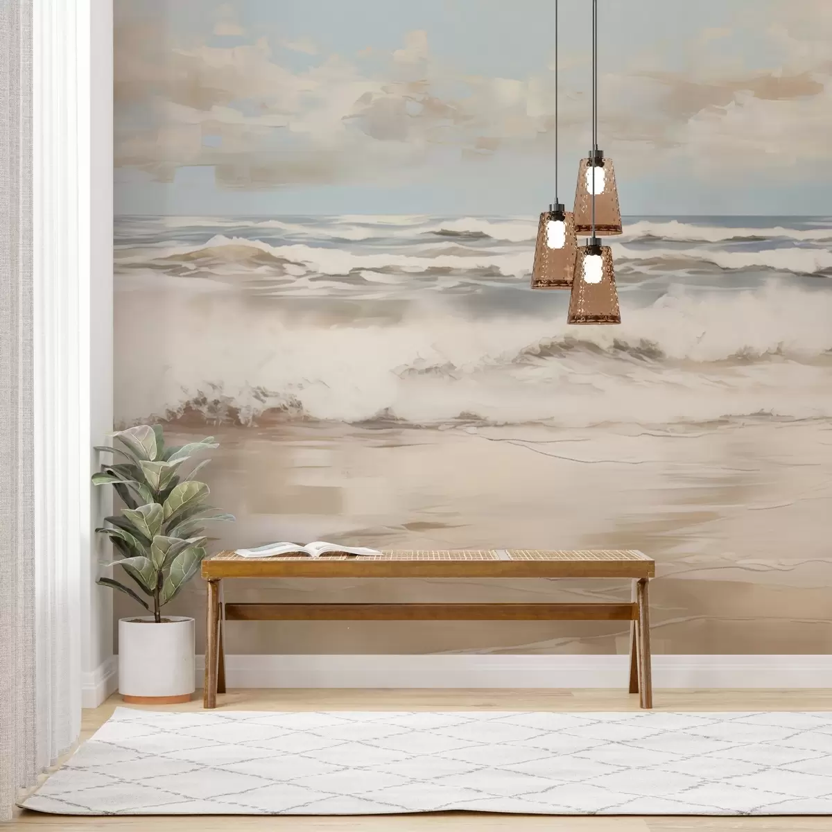 Fototapet Pastellfärgat havslandskap w04836