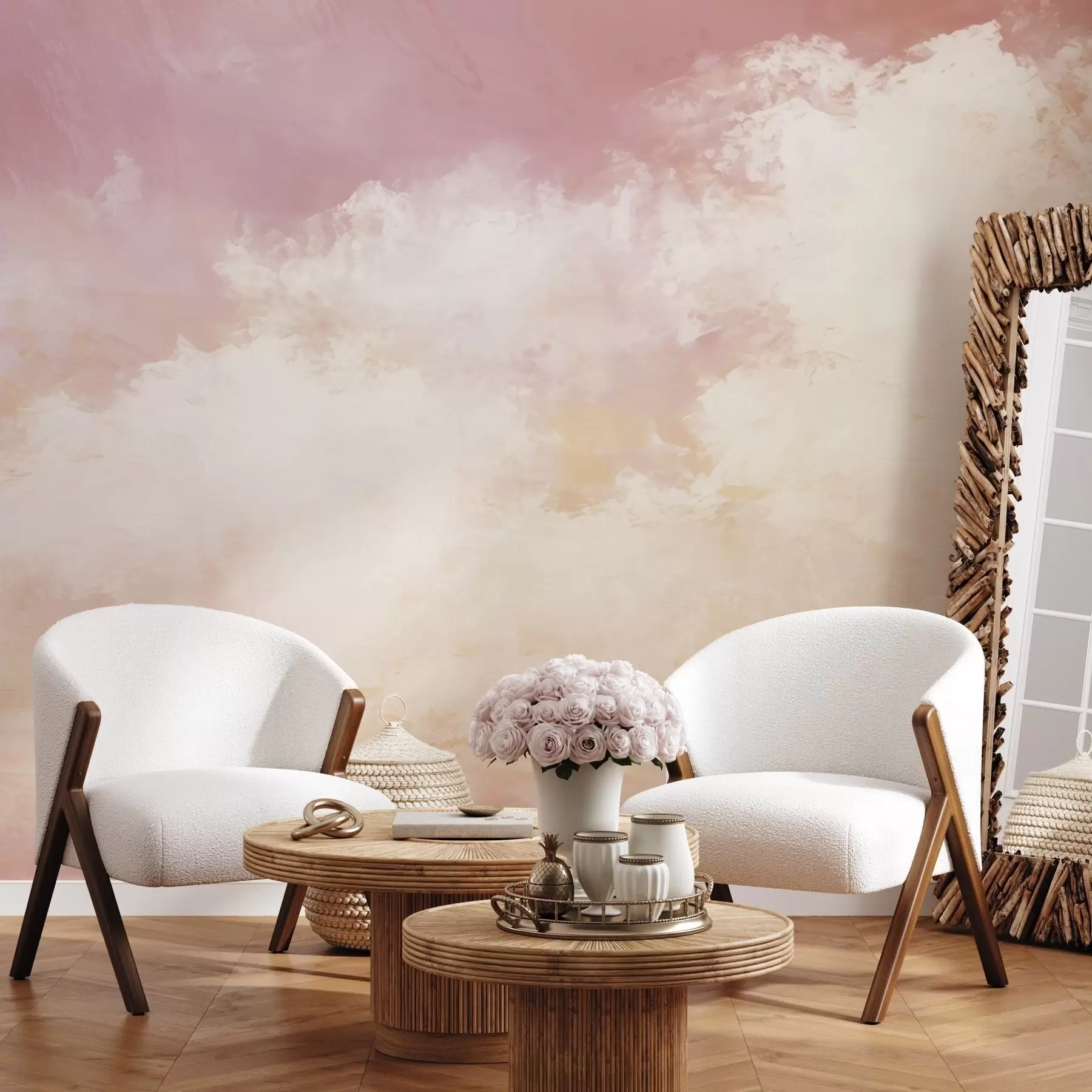 Fototapet Abstrakt bild av moln i loftstil w04841v1