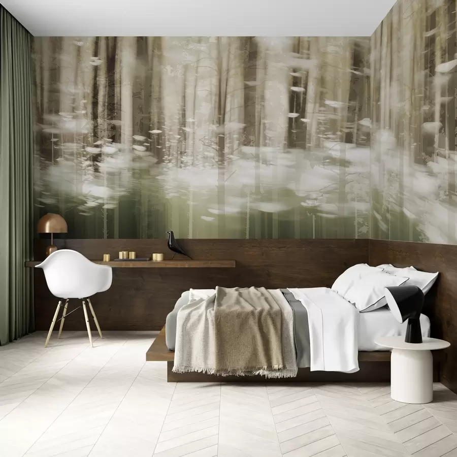 Fototapet Stiliserade trädstammar i pastellfärger w04844