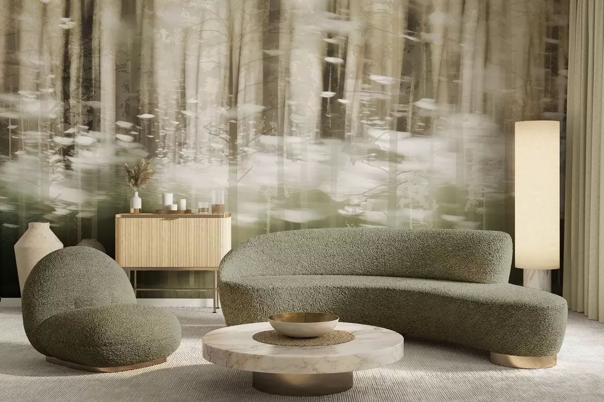 Fototapet Stiliserade trädstammar i pastellfärger w04844