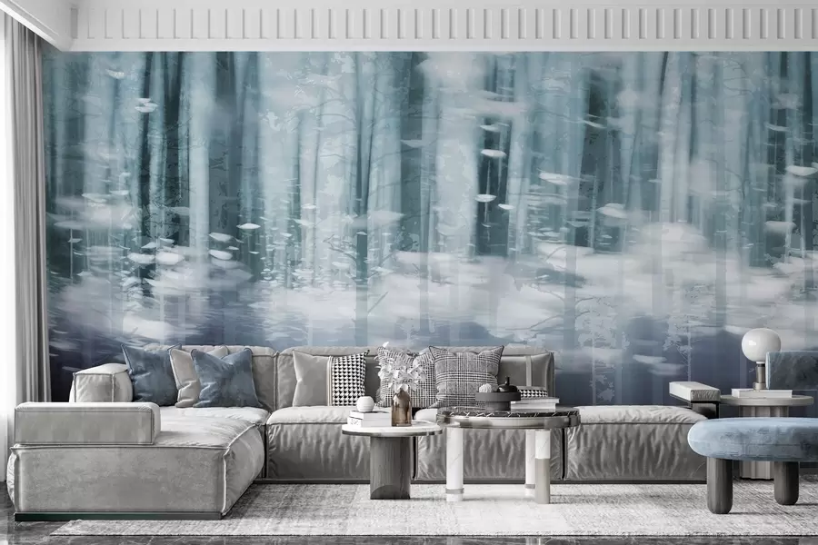 Fototapet Stiliserade trädstammar i pastellfärger w04844v1