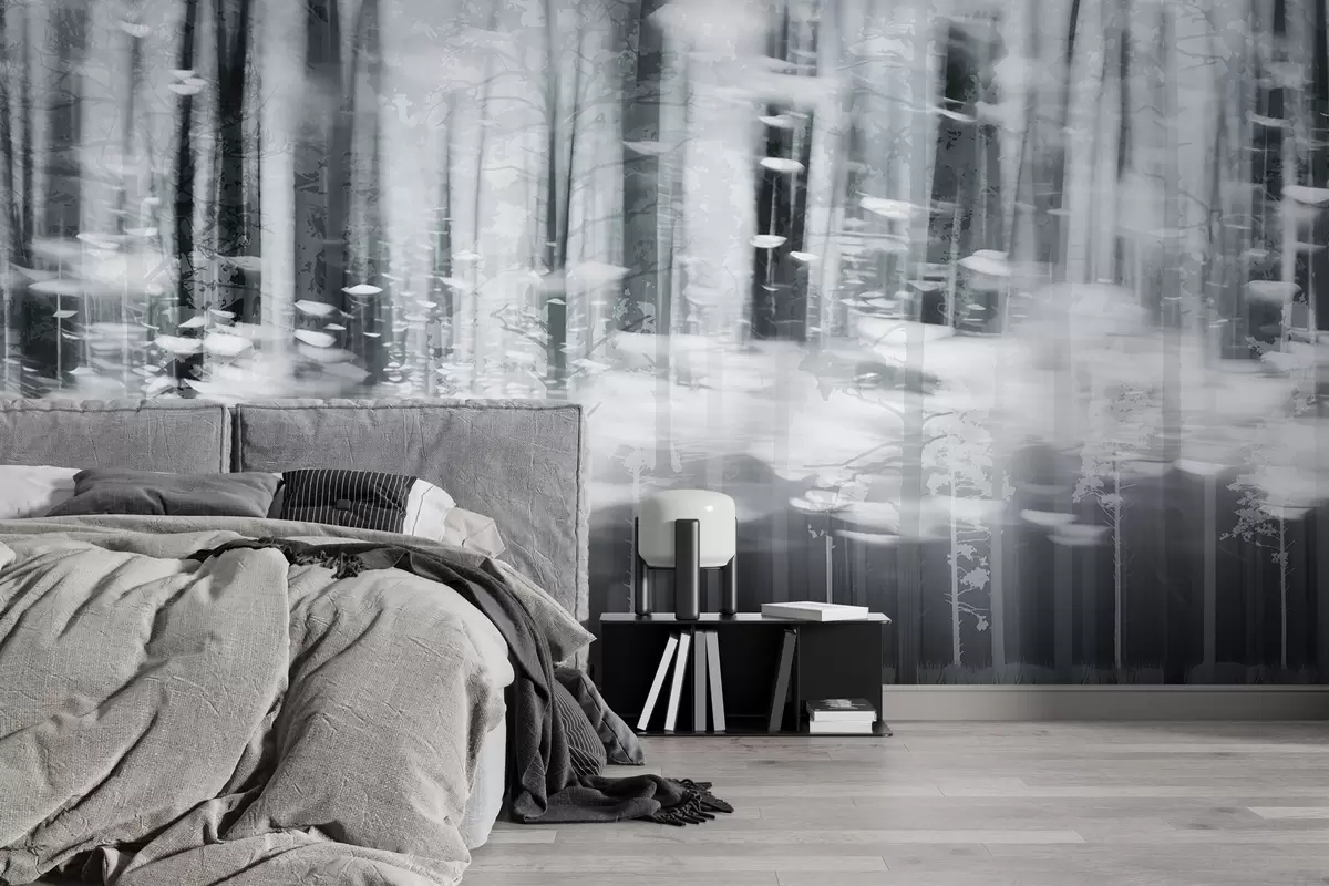 Fototapet Stiliserade trädstammar i pastellfärger w04844v2