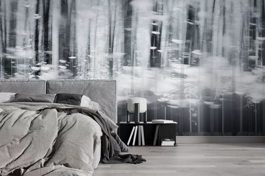 Fototapet Stiliserade trädstammar i pastellfärger w04844v2