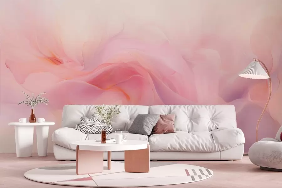 Fototapet Drömmande abstrakt komposition i rosa och violett w09523