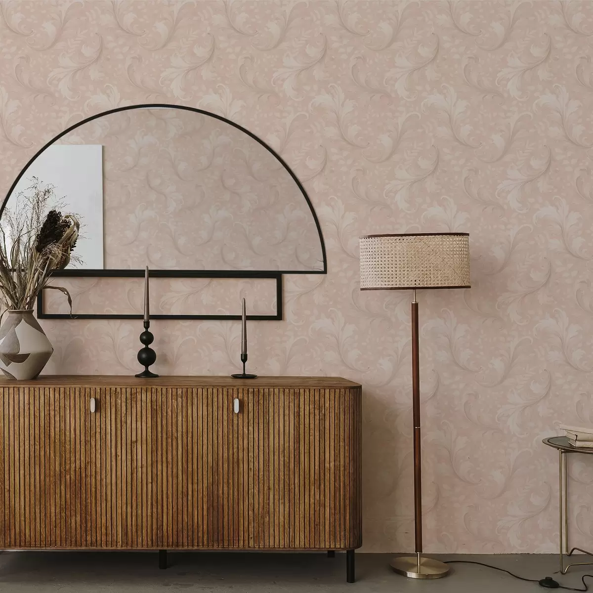 Bakgrund Akantusblad på varm beige bakgrund a00772