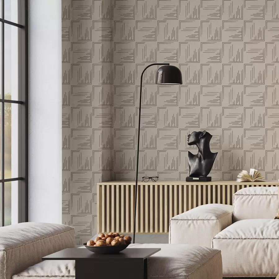 Fototapet Stora kakaohörn med varierande linjefyllningar, sand a00913