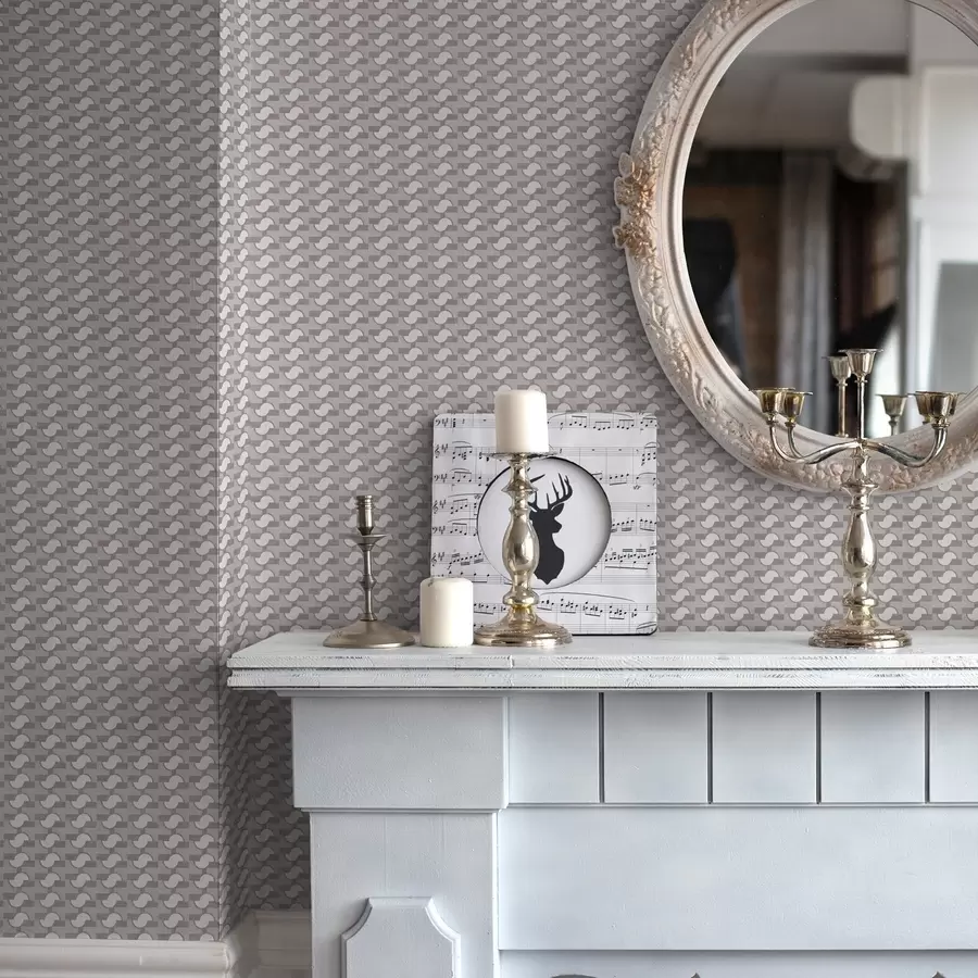 Fototapet Lila modulära plattor med sammankopplade halvcirklar a00915