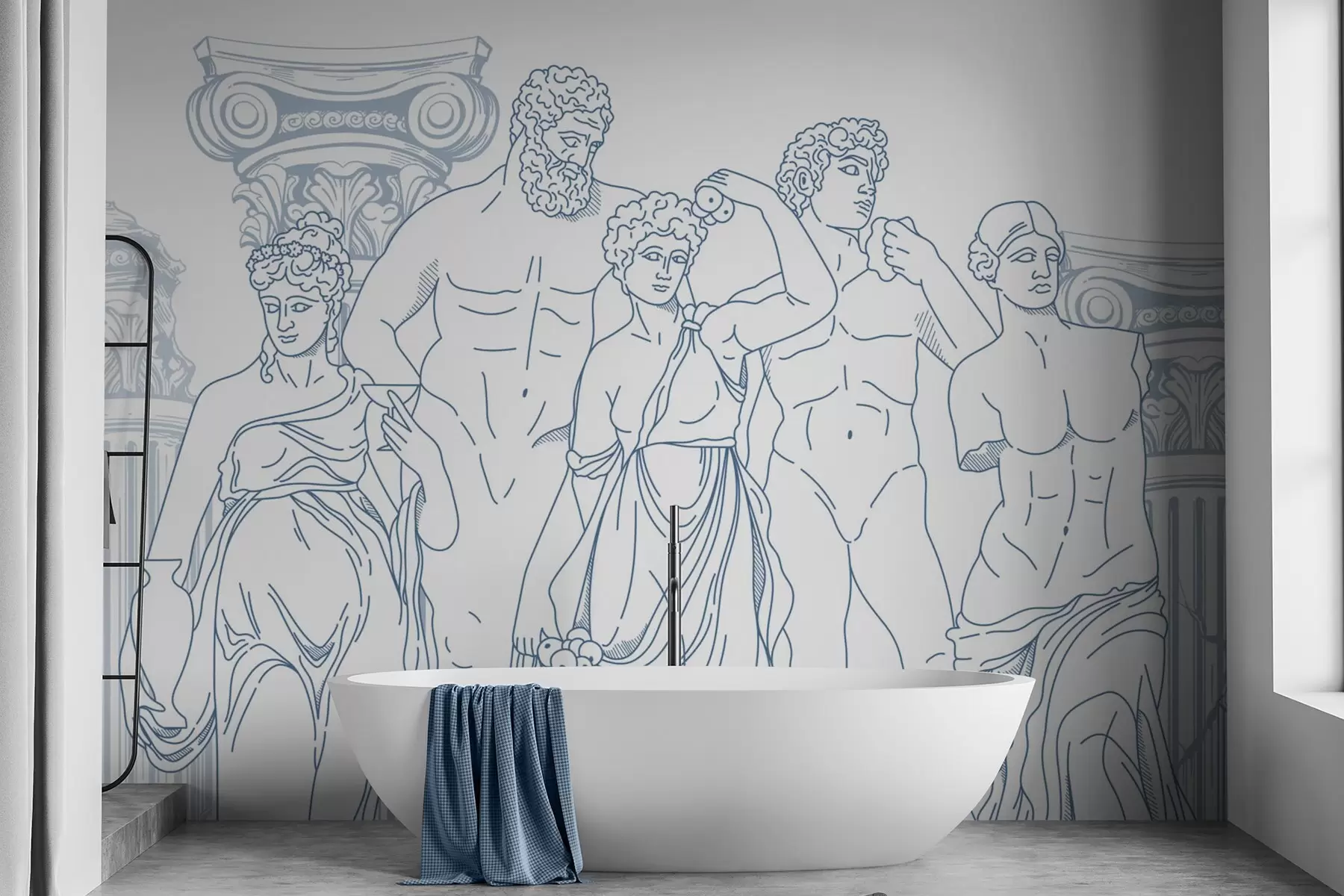 Fototapet Forntida människor och pelare w04865