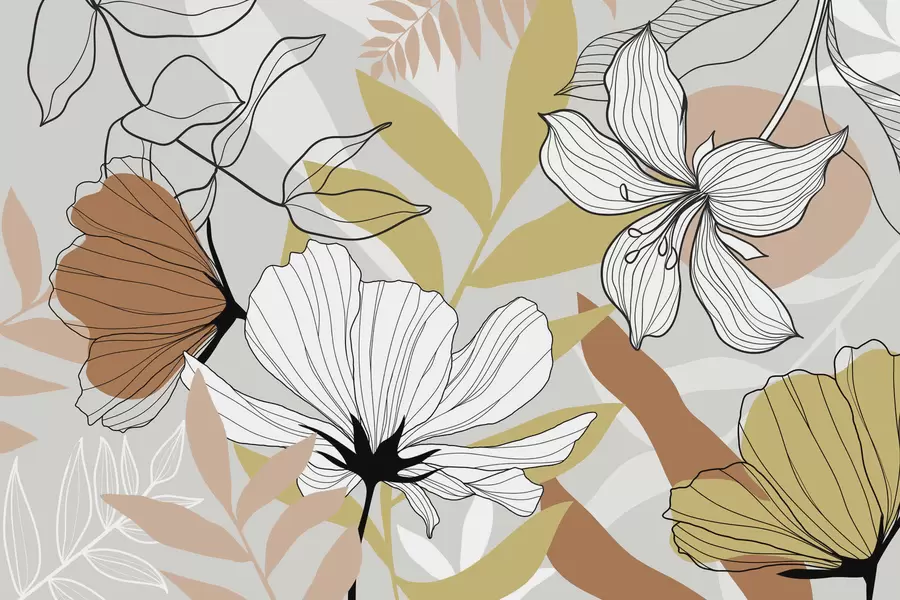 Fototapet Abstrakta växter och blommor w04898