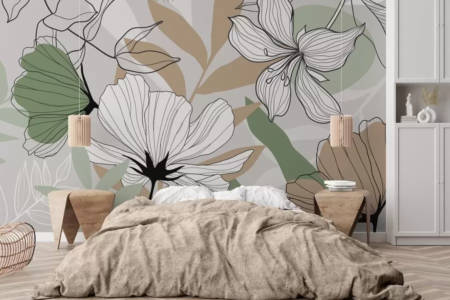 Fototapet Abstrakta växter och blommor w04898v2