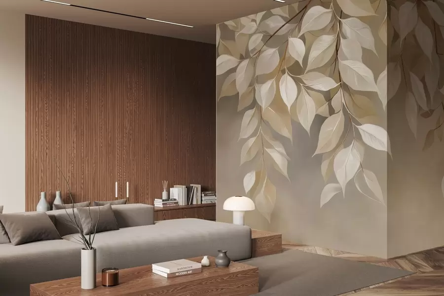 Fototapet En kvist körvel med blad w04899