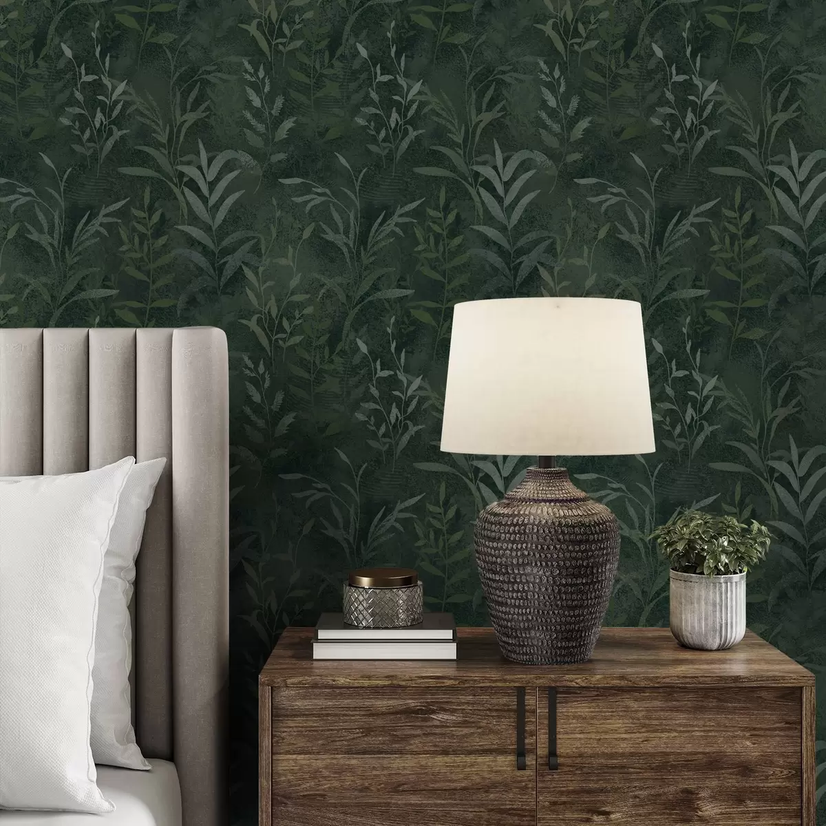 Bakgrund Mörkgrön bakgrund med genomskinliga bladgrenar a00888