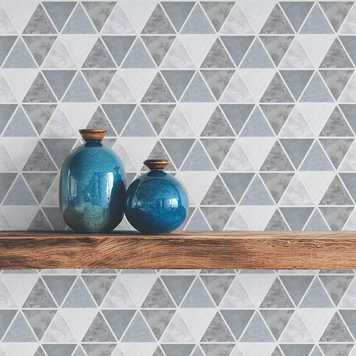 Bakgrund Triangelgeometri i svala blågrå toner a00917v1