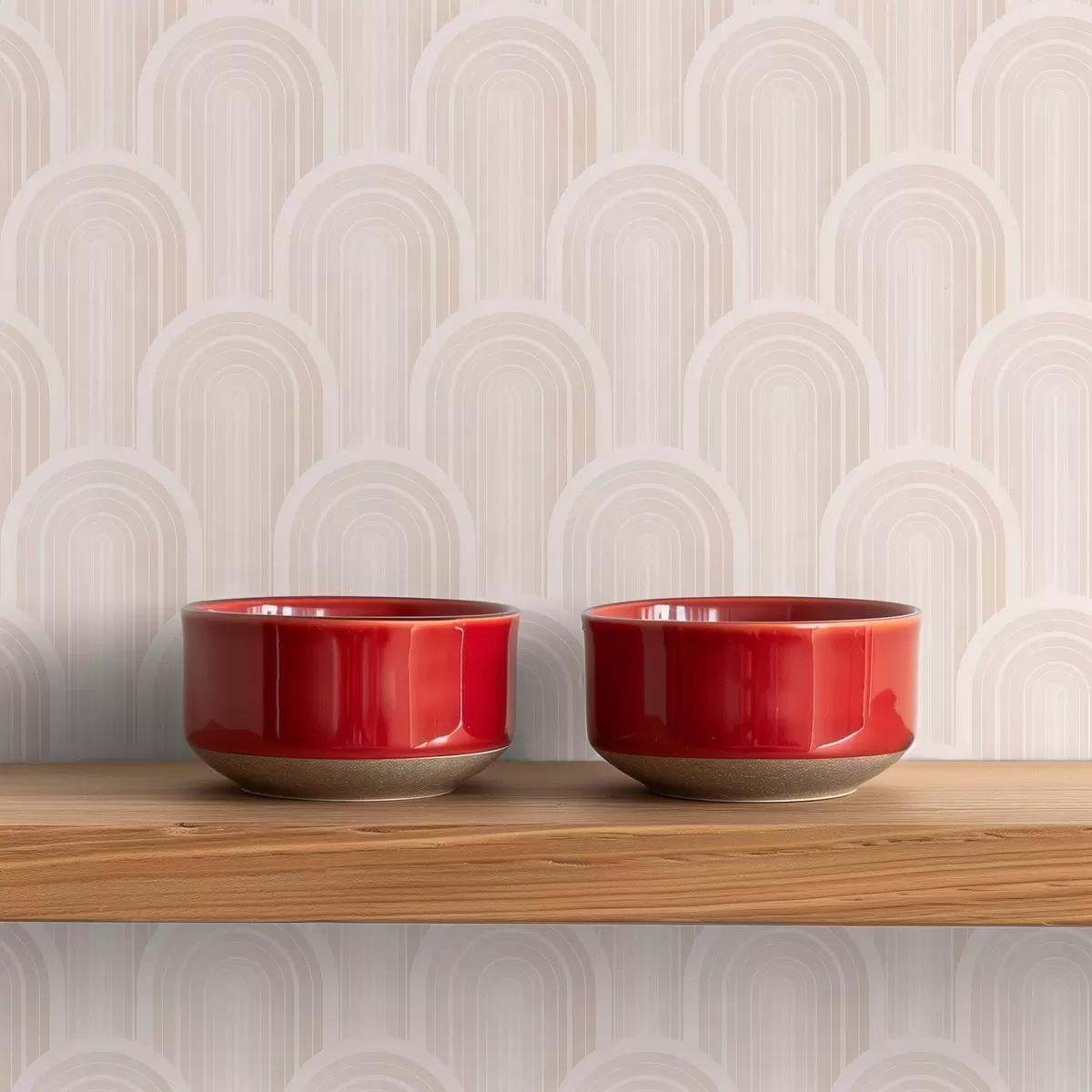 Bakgrund Små bågmoduler i varma krämbeige nyanser a00924