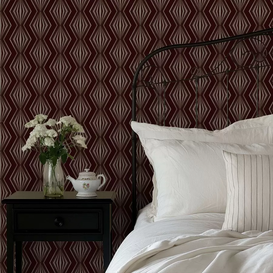 Fototapet Diamantmönster på vinbrun bakgrund a00925v1