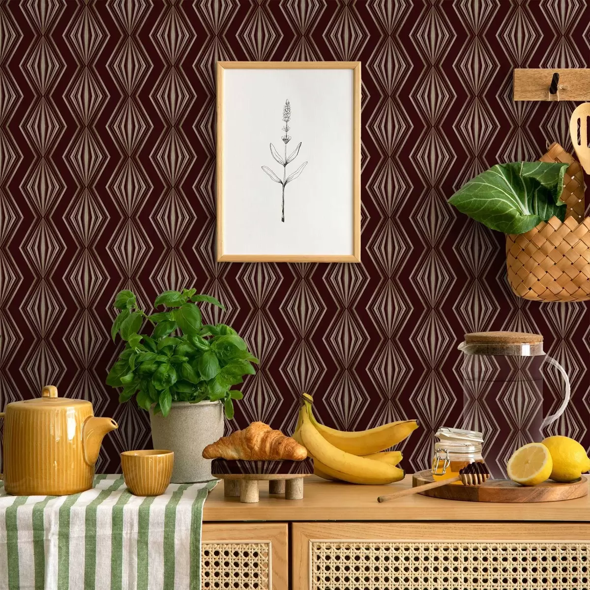 Bakgrund Diamantmönster på vinbrun bakgrund a00925v1