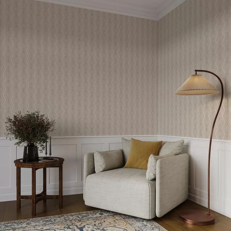 Fototapet Lätt diamantornament i lugna beige toner a00925v2